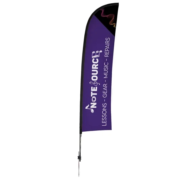 Custom 13' Elite Blade Nylon Sail Sign Flag, 1-Sided, Ground Spike