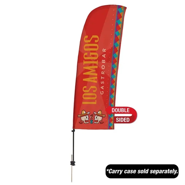 7.5' Value Blade Sail Sign Flag Kit Double-Sided Spike Base