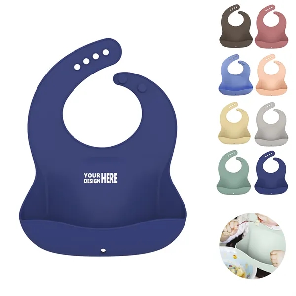 Food-Grade Silicone Baby Bibs with Adjustable Neck Fasteners - Food-Grade Silicone Baby Bibs with Adjustable Neck Fasteners - Image 0 of 2