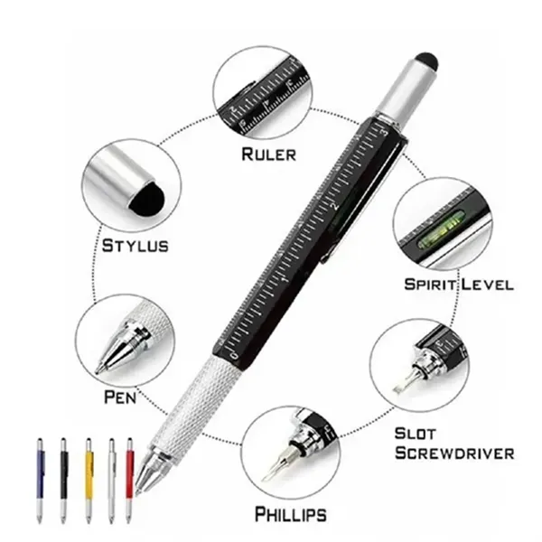 Promotional 6 In 1 Multitool Tech Tool Screwdriver Pen - Promotional 6 In 1 Multitool Tech Tool Screwdriver Pen - Image 0 of 7