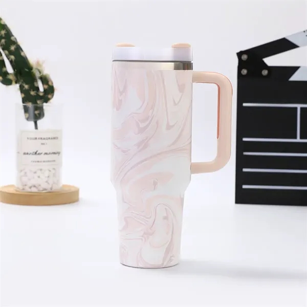 40oz Stanley-Style Insulated Tumbler with Handle - 40oz Stanley-Style Insulated Tumbler with Handle - Image 1 of 4