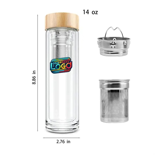 Double Wall Glass Water Bottle - Double Wall Glass Water Bottle - Image 0 of 4