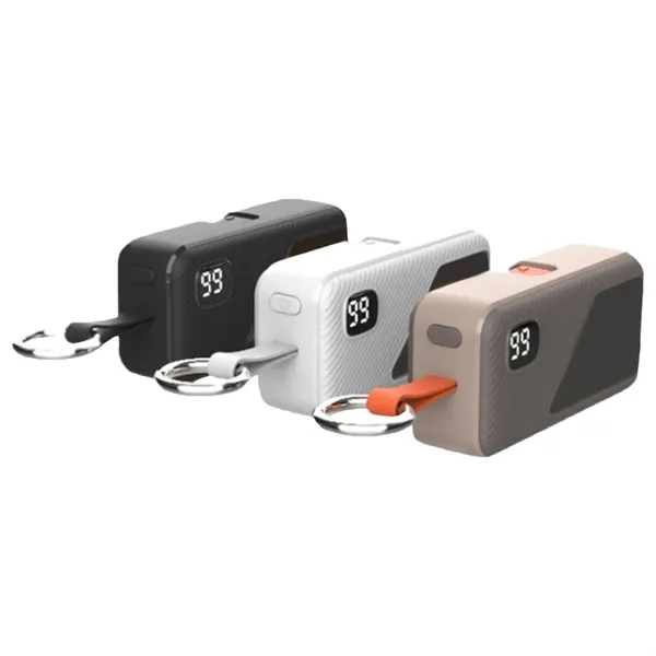 5000 mAh 10W Power Bank with LED Display & Keychain - 5000 mAh 10W Power Bank with LED Display & Keychain - Image 2 of 7