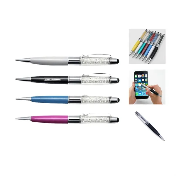 Touch Screen Stylus Pen with USB Drive & Rhinestones - Touch Screen Stylus Pen with USB Drive & Rhinestones - Image 0 of 1