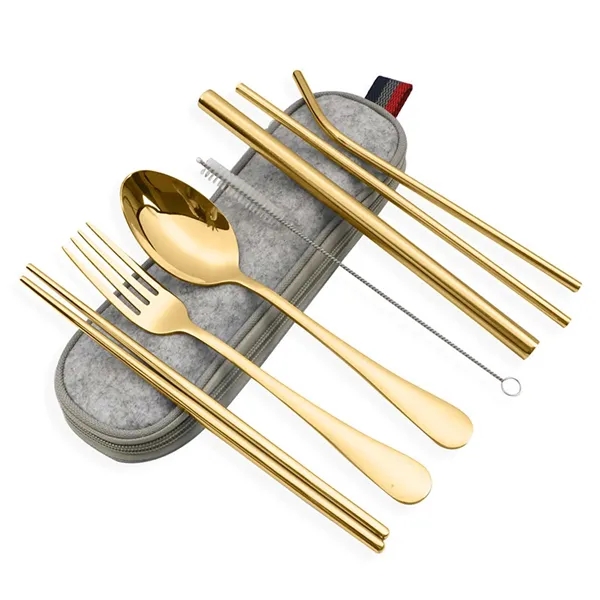 Portable Stainless Steel Utensil Set with Bag - Portable Stainless Steel Utensil Set with Bag - Image 3 of 5