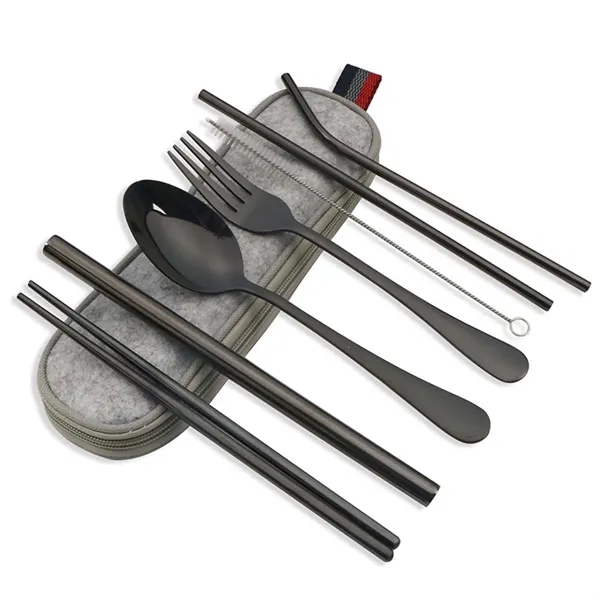Portable Stainless Steel Utensil Set with Bag - Portable Stainless Steel Utensil Set with Bag - Image 0 of 5