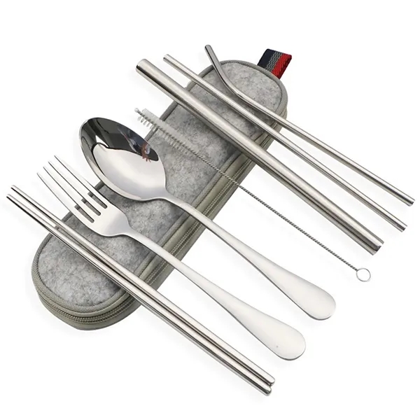 Portable Stainless Steel Utensil Set with Bag - Portable Stainless Steel Utensil Set with Bag - Image 4 of 5