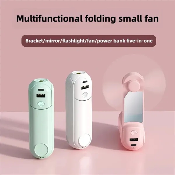 Multifunctional Portable Fan with Flashlight and Power Bank - Multifunctional Portable Fan with Flashlight and Power Bank - Image 5 of 9