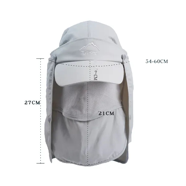 UV Protection Bucket Hat with Face Cover & Neck Flap - UV Protection Bucket Hat with Face Cover & Neck Flap - Image 1 of 5
