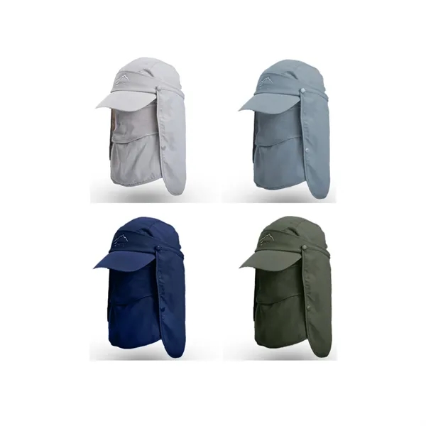 UV Protection Bucket Hat with Face Cover & Neck Flap - UV Protection Bucket Hat with Face Cover & Neck Flap - Image 4 of 5