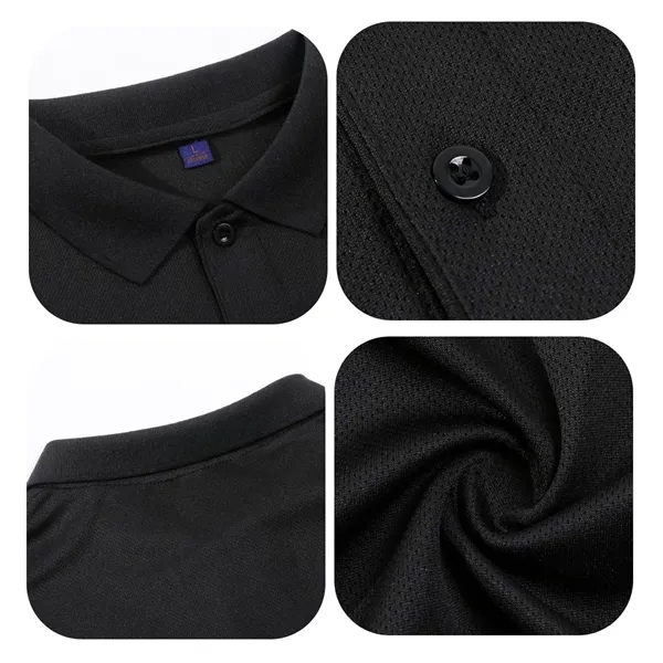 Unisex Quick-Dry Polo Shirt Short Sleeve - Unisex Quick-Dry Polo Shirt Short Sleeve - Image 3 of 15