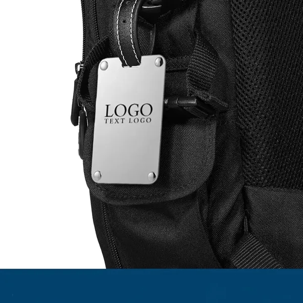 Leather Strap Stainless Steel Luggage Tag - Leather Strap Stainless Steel Luggage Tag - Image 3 of 3