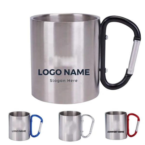 10 Oz. Stainless Steel Camping Carabiner Mug - 10 Oz. Stainless Steel Camping Carabiner Mug - Image 0 of 1