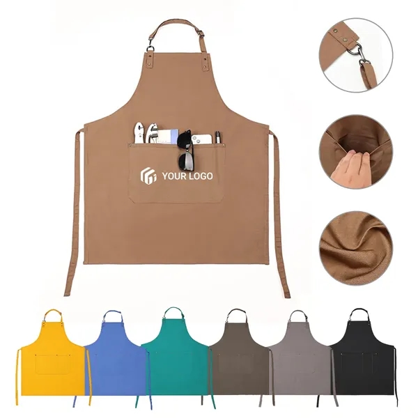 Kitchen Milk Tea Shop Halter Neck Canvas Apron Work Clothes - Kitchen Milk Tea Shop Halter Neck Canvas Apron Work Clothes - Image 0 of 4