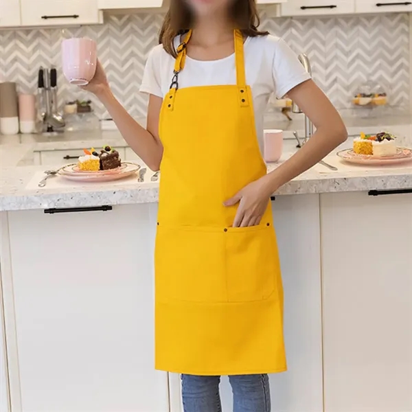 Kitchen Milk Tea Shop Halter Neck Canvas Apron Work Clothes - Kitchen Milk Tea Shop Halter Neck Canvas Apron Work Clothes - Image 4 of 4