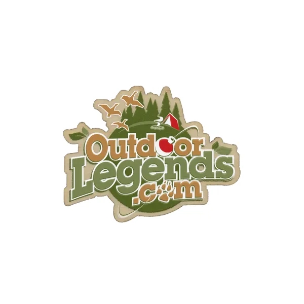 Custom Wood Lapel Pins with Full Color Imprint - Custom Wood Lapel Pins with Full Color Imprint - Image 1 of 4