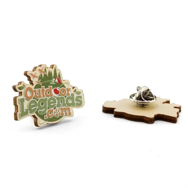 Custom Wood Lapel Pins with Full Color Imprint - Custom Wood Lapel Pins with Full Color Imprint - Image 2 of 4