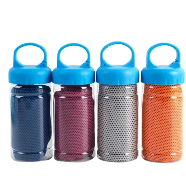 Cooling Microfiber Towels With Carabiner Bottle - Cooling Microfiber Towels With Carabiner Bottle - Image 3 of 3