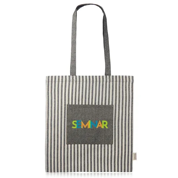 Recycled Striped Cotton Tote Bags - Recycled Striped Cotton Tote Bags - Image 5 of 8