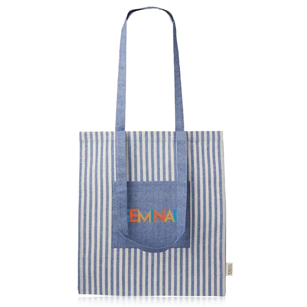 Recycled Striped Cotton Tote Bags - Recycled Striped Cotton Tote Bags - Image 6 of 8