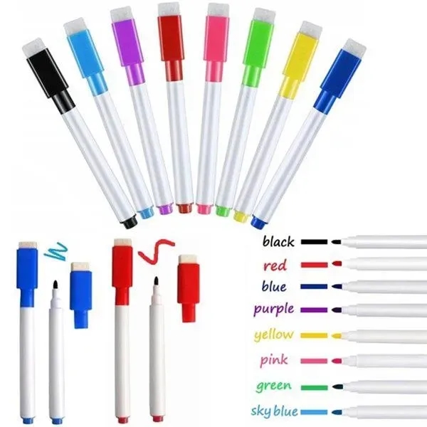 Whiteboard Marker Pens with Eraser - Whiteboard Marker Pens with Eraser - Image 2 of 6