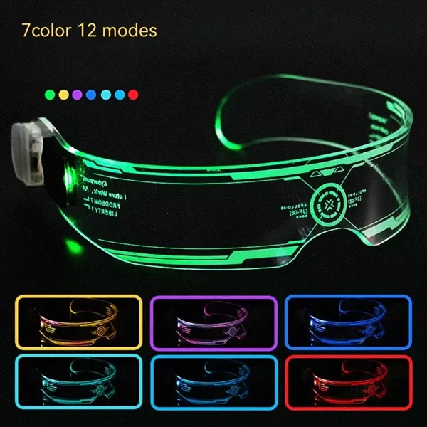 Dazzling LED Light Up Cyberpunk Futuristic Sunglasses - Dazzling LED Light Up Cyberpunk Futuristic Sunglasses - Image 1 of 3