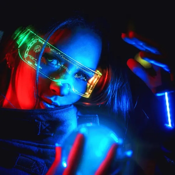 Dazzling LED Light Up Cyberpunk Futuristic Sunglasses - Dazzling LED Light Up Cyberpunk Futuristic Sunglasses - Image 3 of 3