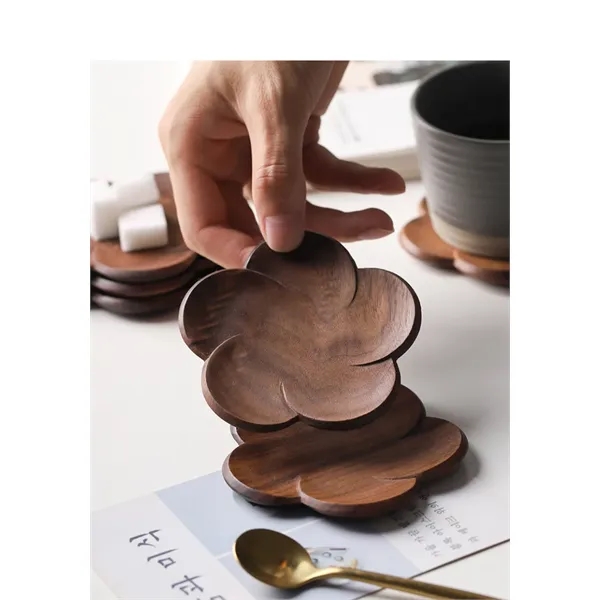 Black Walnut Wooden Cup Coaster - Black Walnut Wooden Cup Coaster - Image 2 of 3