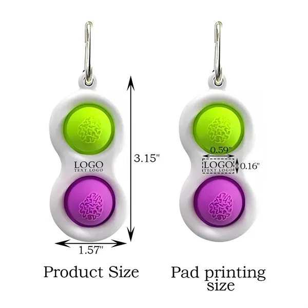 Custom Push Pop Bubble Fidget Toy Keychains