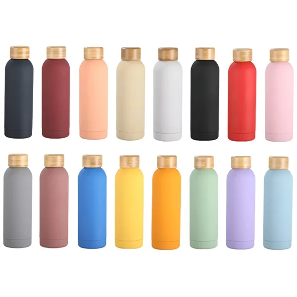 17 Oz Vacuum Insulated Bamboo Lid Water Bottle - 17 Oz Vacuum Insulated Bamboo Lid Water Bottle - Image 4 of 5