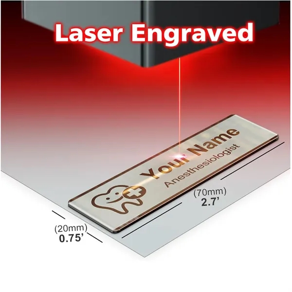 Custom Alloy Engraved Reusable Name Tags with Magnet Clip - Custom Alloy Engraved Reusable Name Tags with Magnet Clip - Image 1 of 3