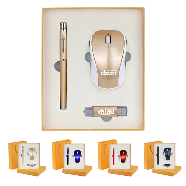 Wireless Mouse , pen and usb drive gift set. - Wireless Mouse , pen and usb drive gift set. - Image 0 of 6