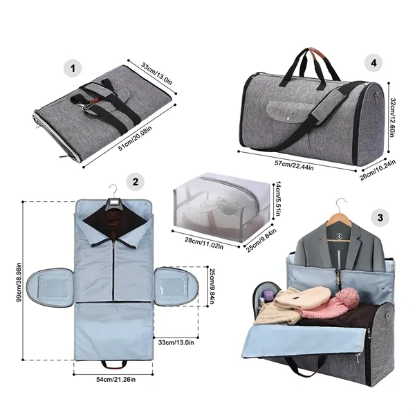 Convertible Garment Duffel Bag with Shoe Pouch - Convertible Garment Duffel Bag with Shoe Pouch - Image 6 of 9