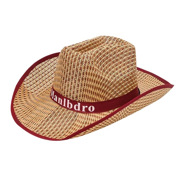 Straw Cowboy Hat With Customizable Band - Straw Cowboy Hat With Customizable Band - Image 3 of 7