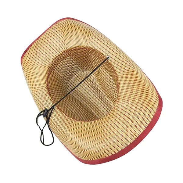 Straw Cowboy Hat With Customizable Band - Straw Cowboy Hat With Customizable Band - Image 4 of 7