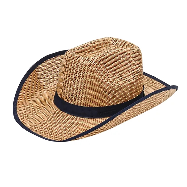 Straw Cowboy Hat With Customizable Band - Straw Cowboy Hat With Customizable Band - Image 6 of 7