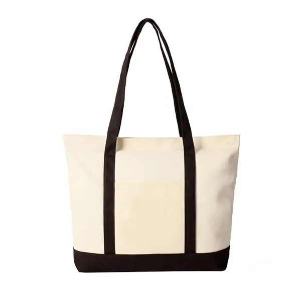 Cotton Canvas Sailing Tote Bag With Zipper - Cotton Canvas Sailing Tote Bag With Zipper - Image 4 of 6