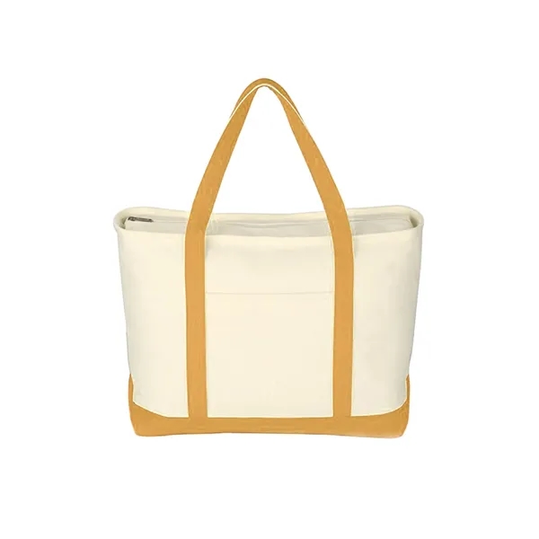 Cotton Canvas Sailing Tote Bag With Zipper - Cotton Canvas Sailing Tote Bag With Zipper - Image 6 of 6