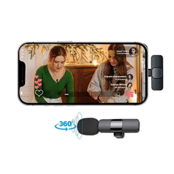 Wireless Bluetooth Lavalier Microphone - Wireless Bluetooth Lavalier Microphone - Image 1 of 8