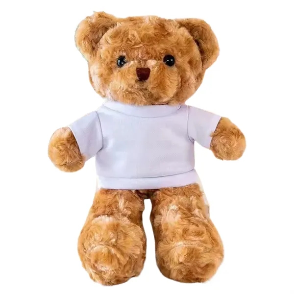 12'' Grey Stuffed Plush Teddy Bear Toy with Logo Clothes - 12'' Grey Stuffed Plush Teddy Bear Toy with Logo Clothes - Image 2 of 5