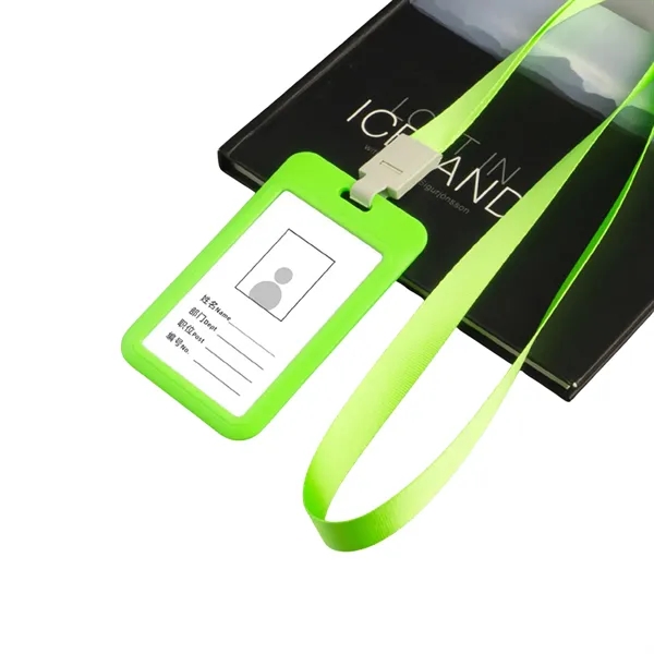 Vertical Plastic Badge Holder with Lanyard - Vertical Plastic Badge Holder with Lanyard - Image 2 of 12