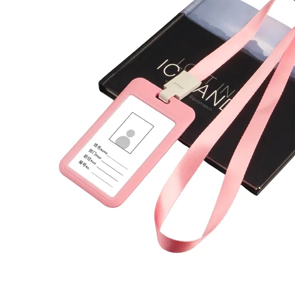 Vertical Plastic Badge Holder with Lanyard - Vertical Plastic Badge Holder with Lanyard - Image 6 of 12