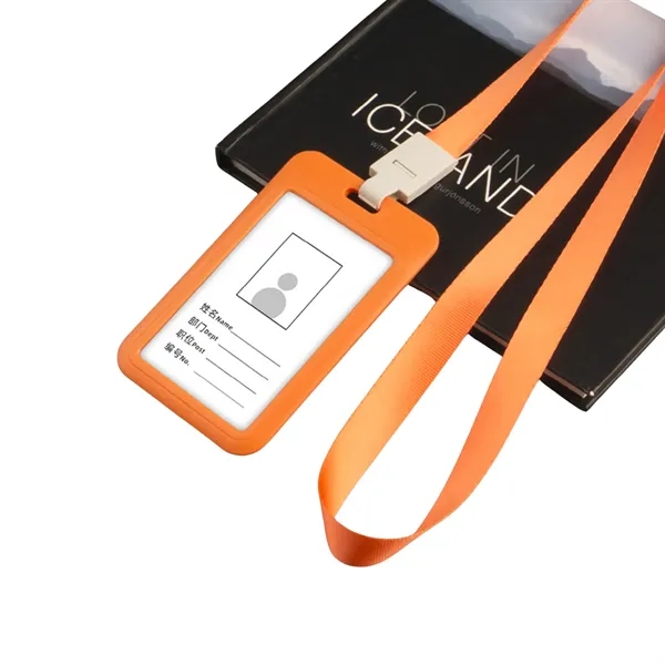 Vertical Plastic Badge Holder with Lanyard - Vertical Plastic Badge Holder with Lanyard - Image 7 of 12