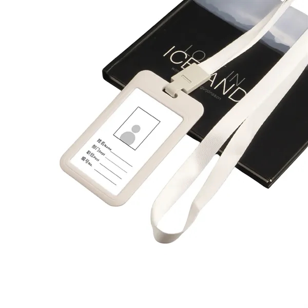 Vertical Plastic Badge Holder with Lanyard - Vertical Plastic Badge Holder with Lanyard - Image 8 of 12