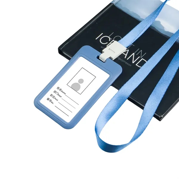 Vertical Plastic Badge Holder with Lanyard - Vertical Plastic Badge Holder with Lanyard - Image 10 of 12