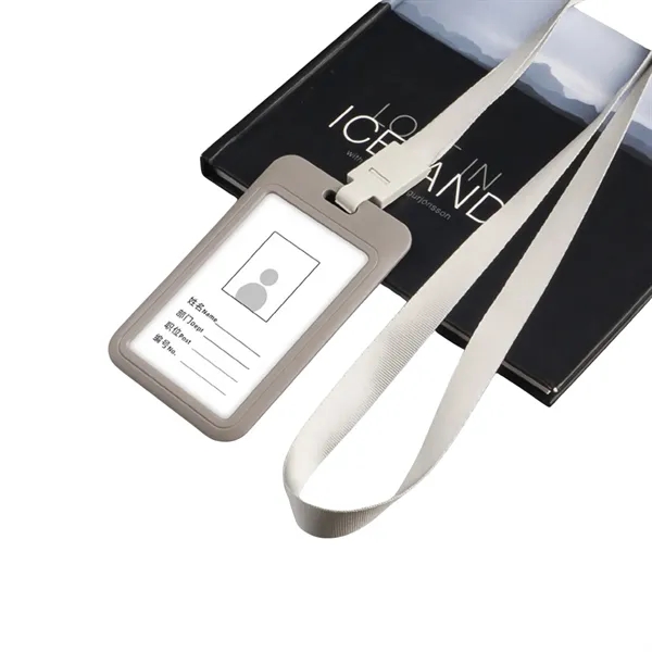 Vertical Plastic Badge Holder with Lanyard - Vertical Plastic Badge Holder with Lanyard - Image 11 of 12