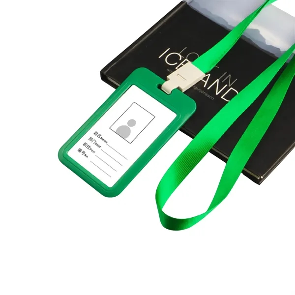 Vertical Plastic Badge Holder with Lanyard - Vertical Plastic Badge Holder with Lanyard - Image 12 of 12