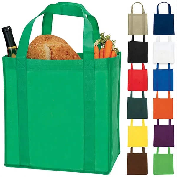 Large Non-Woven Grocery Tote Bag  with Reinforced Handles - Large Non-Woven Grocery Tote Bag  with Reinforced Handles - Image 0 of 2