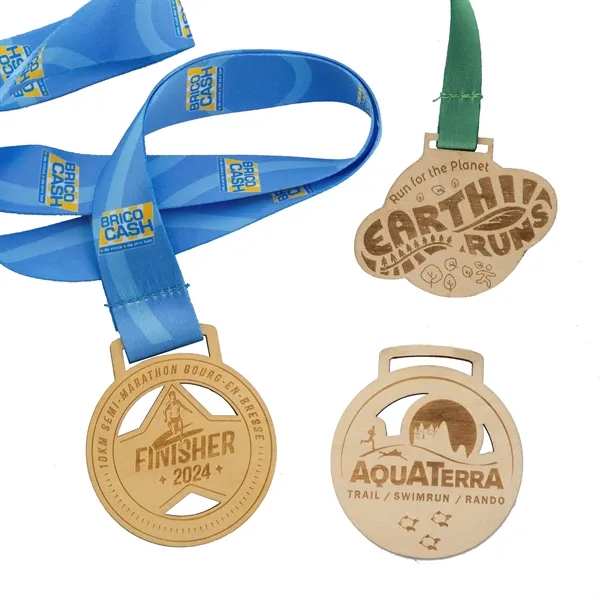 Custom Custom Wood Medals Engraved