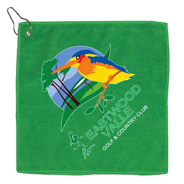 300GSM Microfiber Golf Towel with Metal Grommet and Clip - 300GSM Microfiber Golf Towel with Metal Grommet and Clip - Image 10 of 13